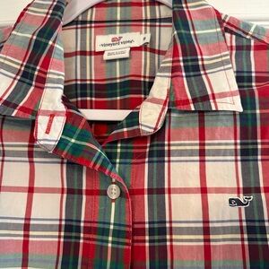 Vineyard Vines Women’s Red Plaid Shirt